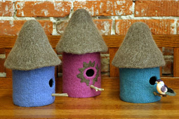 Felted Bird Houses Felted Bird Houses