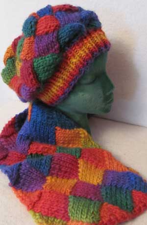 A Entrelac Hat and Scarf Kit