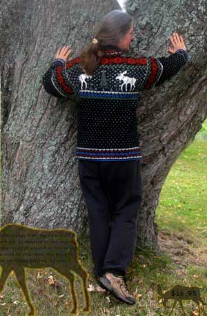 A Moosing Around the Back of Nordic Style Sweater