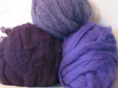 Merino Roving - Purple -Lilac- Plum