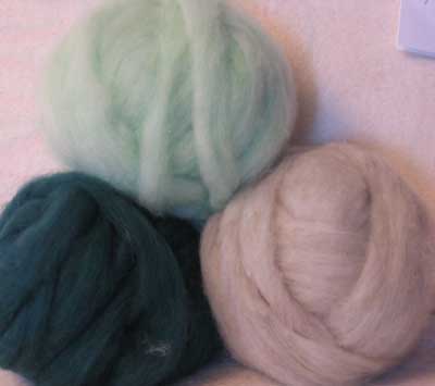 Merino Roving - Blue Spruce- Mint, Sand